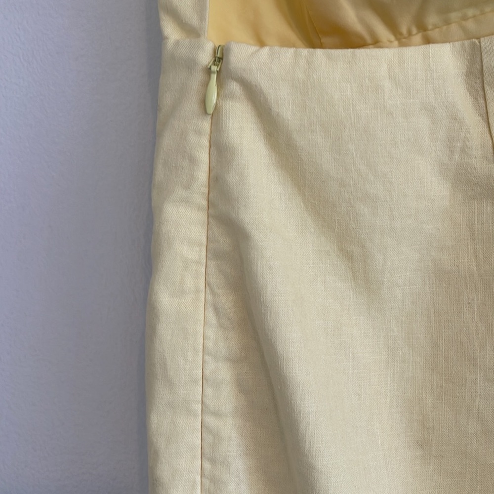 NA-KD Linen Yellow Mini Dress | Size 36 (US - Small) - Picture 13 of 16